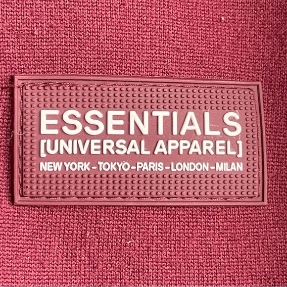ESSENTIALS Burgundy Hoodie - Picture 3 of 7